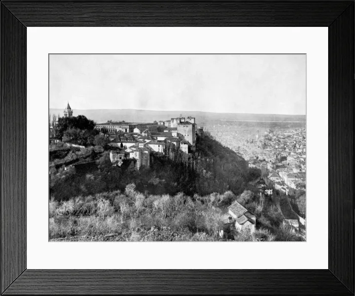 Framed Print : View of the Alhambra, Granada, Spain, 1893. Artist: John L Stoddard Framed Print : View of the Alhambra, Granada, Spain, 1893. Artist: John L Stoddard