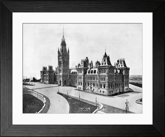 Framed Print : Houses of Parliament, Ottawa, Canada, 1893. Artist: John L Stoddard Framed Print : Houses of Parliament, Ottawa, Canada, 1893. Artist: John L Stoddard