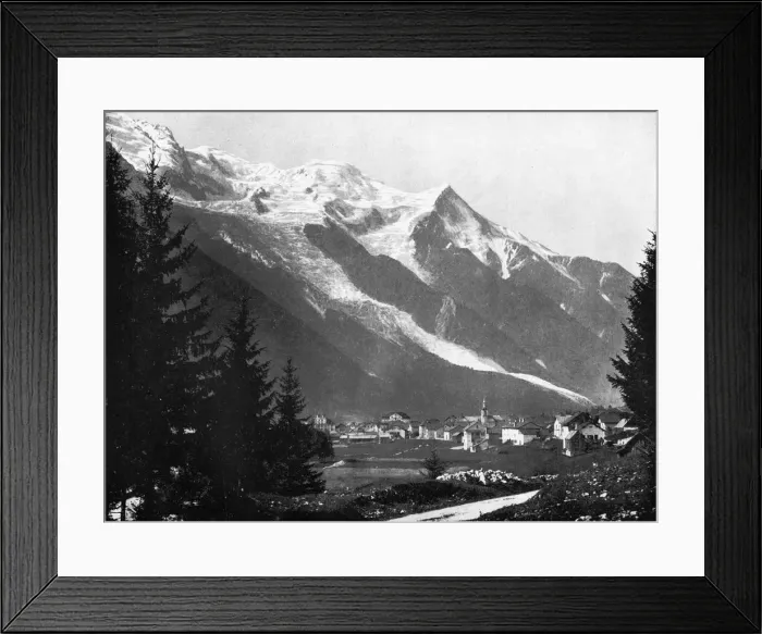 Framed Print : Mont Blanc from Switzerland, 1893. Artist: John L Stoddard Framed Print : Mont Blanc from Switzerland, 1893. Artist: John L Stoddard