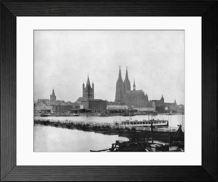 Framed Print : The Rhine at Cologne, Germany, 1893. Artist: John L Stoddard Framed Print : The Rhine at Cologne, Germany, 1893. Artist: John L Stoddard