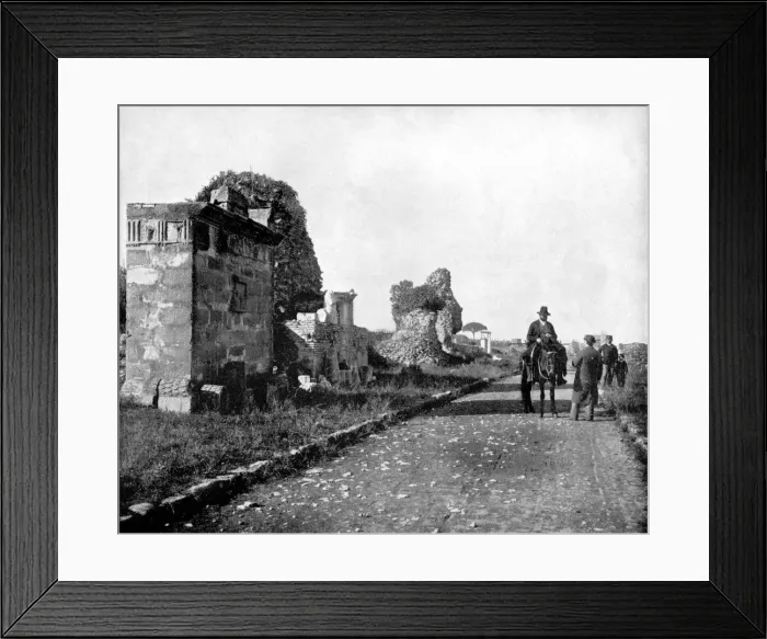 Framed Print : The Appian Way, Rome, 1893. Artist: John L Stoddard Framed Print : The Appian Way, Rome, 1893. Artist: John L Stoddard