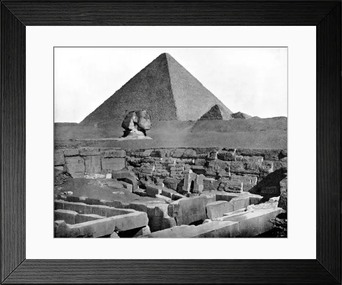 Framed Print : The Pyramids and Sphinx, Egypt, 1893. Artist: John L Stoddard Framed Print : The Pyramids and Sphinx, Egypt, 1893. Artist: John L Stoddard