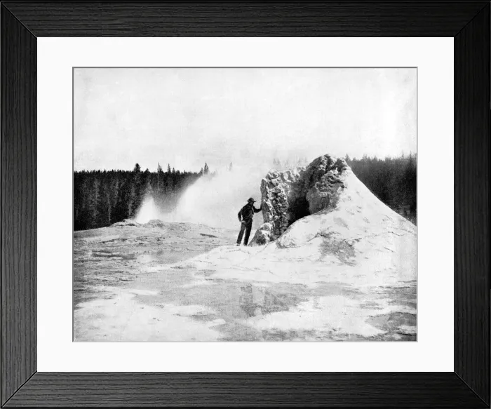 Framed Print : Crater of the Giant Geyser, Yellowstone National Park, USA, 1893. Artist: John L Stoddard Framed Print : Crater of the Giant Geyser, Yellowstone National Park, USA, 1893. Artist: John L Stoddard