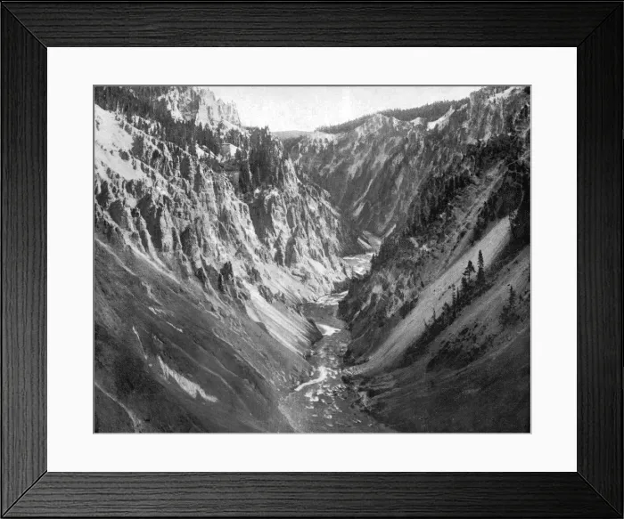 Framed Print : The Grand Canyon, Yellowstone National Park, USA, 1893. Artist: John L Stoddard Framed Print : The Grand Canyon, Yellowstone National Park, USA, 1893. Artist: John L Stoddard