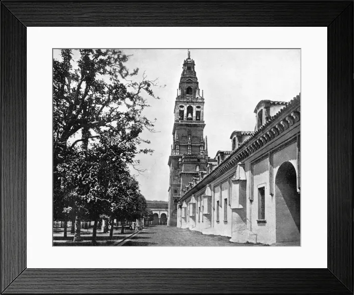 Framed Print : Court of Oranges and Mosque, Cordoba, Spain, 1893. Artist: John L Stoddard Framed Print : Court of Oranges and Mosque, Cordoba, Spain, 1893. Artist: John L Stoddard