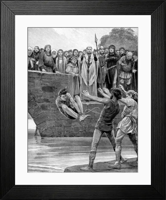 Framed Print : The ordeal of cold water, (c1920). Artist: Richard Caton Woodville II Framed Print : The ordeal of cold water, (c1920). Artist: Richard Caton Woodville II