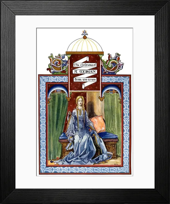 Framed Print : Female costume, 1135-1154, (1904) Framed Print : Female costume, 1135-1154, (1904)