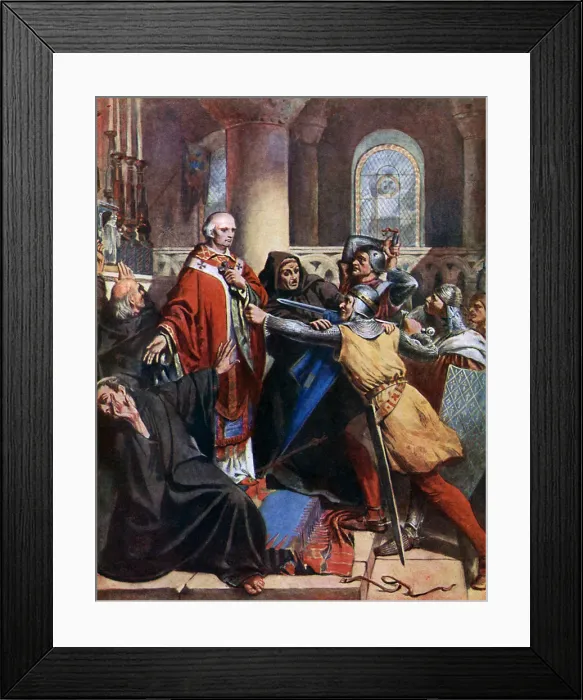 Framed Print : Death of Becket, 1170, (19th century). Artist: John Cross Framed Print : Death of Becket, 1170, (19th century). Artist: John Cross