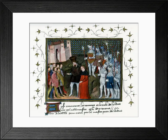 Framed Print : Richard II delivered by Bolingbroke to the citizens of London, 1399, (c1400-c1425) Framed Print : Richard II delivered by Bolingbroke to the citizens of London, 1399, (c1400-c1425)
