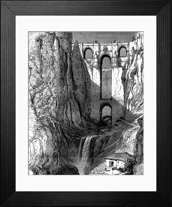 Framed Print : Puente Nuevo, Ronda, Spain, 19th century. Artist: Harry Fenn Framed Print : Puente Nuevo, Ronda, Spain, 19th century. Artist: Harry Fenn