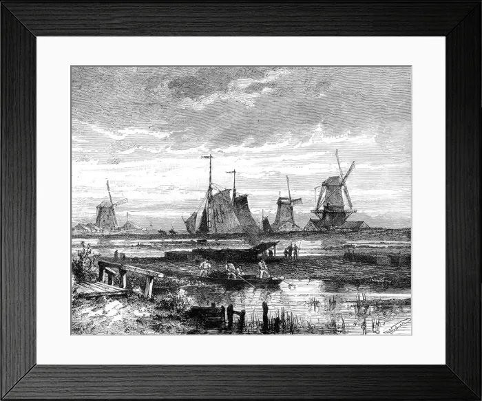 Framed Print : Hooge veenen, Dordrecht, Holland, 19th century. Artist: T Weber