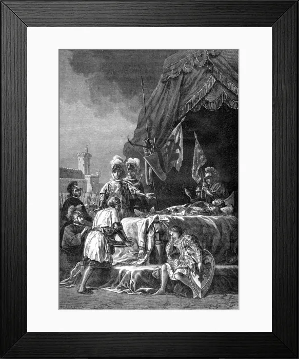 Framed Print : Death of Bertrand du Guesclin, Breton knight, 1898. Artist: Barbant Framed Print : Death of Bertrand du Guesclin, Breton knight, 1898. Artist: Barbant