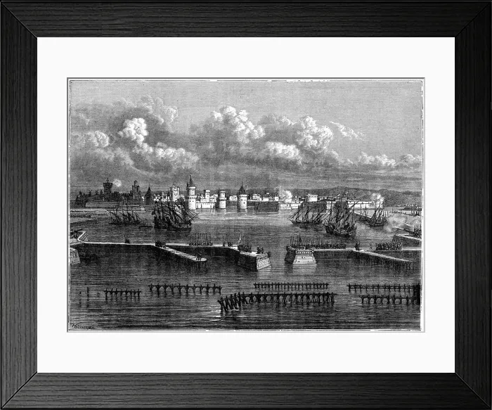 Framed Print : Siege of La Rochelle, 1898. Artist: Hildirbrand Framed Print : Siege of La Rochelle, 1898. Artist: Hildirbrand