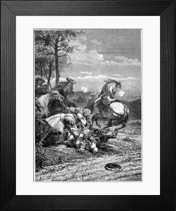 Framed Print : Death of Turenne, Henri de La Tour d?Auvergne, marshal of France, 1898. Artist: Laplante Framed Print : Death of Turenne, Henri de La Tour d?Auvergne, marshal of France, 1898. Artist: Laplante