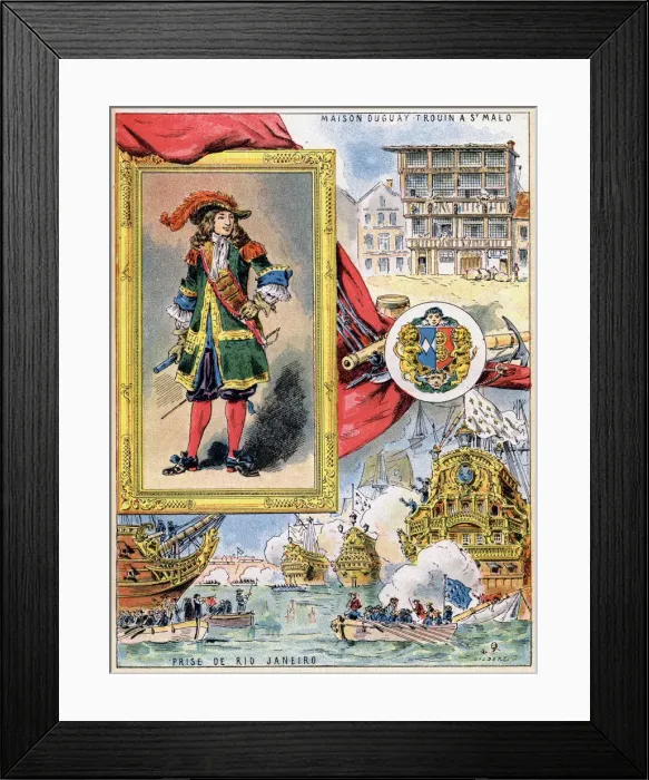 Framed Print : Rene Duguay-Trouin, French corsair of Saint-Malo, 1898. Artist: Gilbert Framed Print : Rene Duguay-Trouin, French corsair of Saint-Malo, 1898. Artist: Gilbert