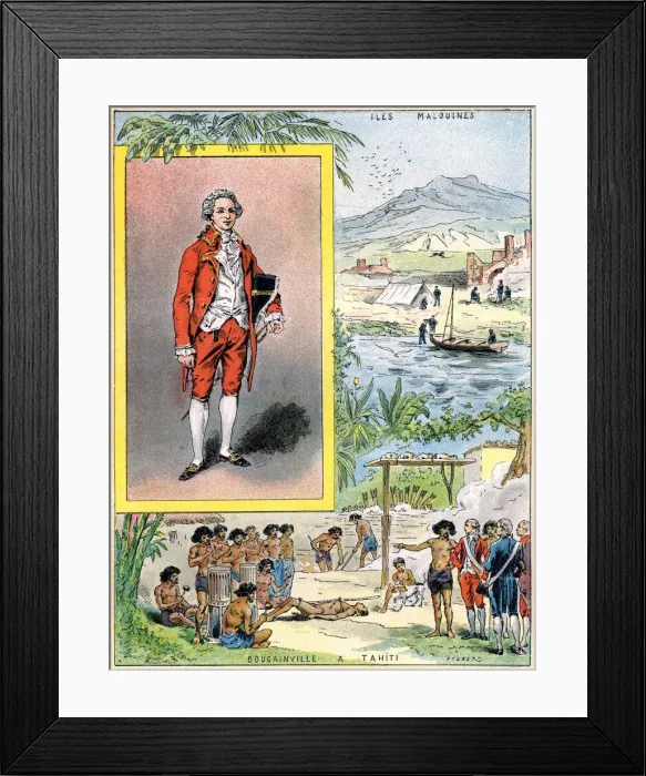 Framed Print : Louis Antoine de Bougainville, French navigator and military commander, 1898. Artist: Gilbert Framed Print : Louis Antoine de Bougainville, French navigator and military commander, 1898. Artist: Gilbert