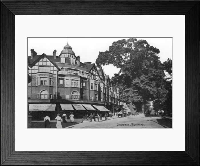 Framed Print : Broadway, Worthing, West Sussex, c1900s-c1920s Framed Print : Broadway, Worthing, West Sussex, c1900s-c1920s
