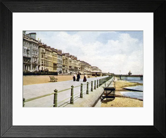 Framed Print : St Leonards, West Marina, from the pier, c1900s-c1920s Framed Print : St Leonards, West Marina, from the pier, c1900s-c1920s