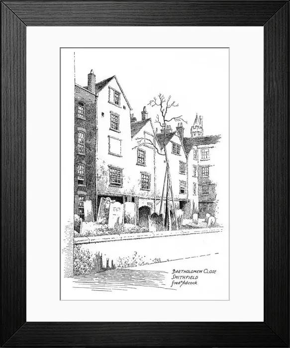 Framed Print : Bartholomew Close, Smithfield, London, 1912. Artist: Frederick Adcock Framed Print : Bartholomew Close, Smithfield, London, 1912. Artist: Frederick Adcock