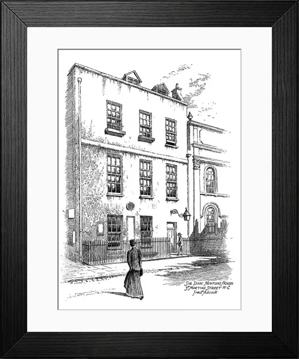 Framed Print : Sir Isaac Newtons House, St Martins Street, London, 1912. Artist: Frederick Adcock Framed Print : Sir Isaac Newtons House, St Martins Street, London, 1912. Artist: Frederick Adcock