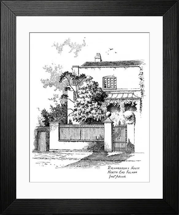 Framed Print : Samuel Richardsons house, North End, Fulham, London, 1912. Artist: Frederick Adcock Framed Print : Samuel Richardsons house, North End, Fulham, London, 1912. Artist: Frederick Adcock