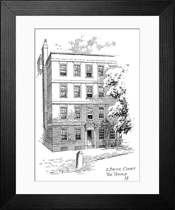 Framed Print : Oliver Goldsmiths house, 2 Brick Court, Temple, London, 1912. Artist: Frederick Adcock