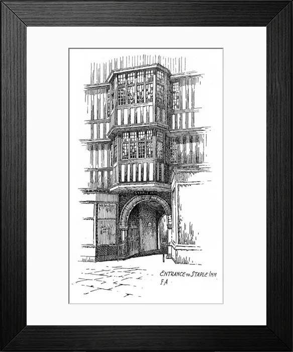 Framed Print : Entrance to Staple Inn, Holborn, London, 1912. Artist: Frederick Adcock Framed Print : Entrance to Staple Inn, Holborn, London, 1912. Artist: Frederick Adcock