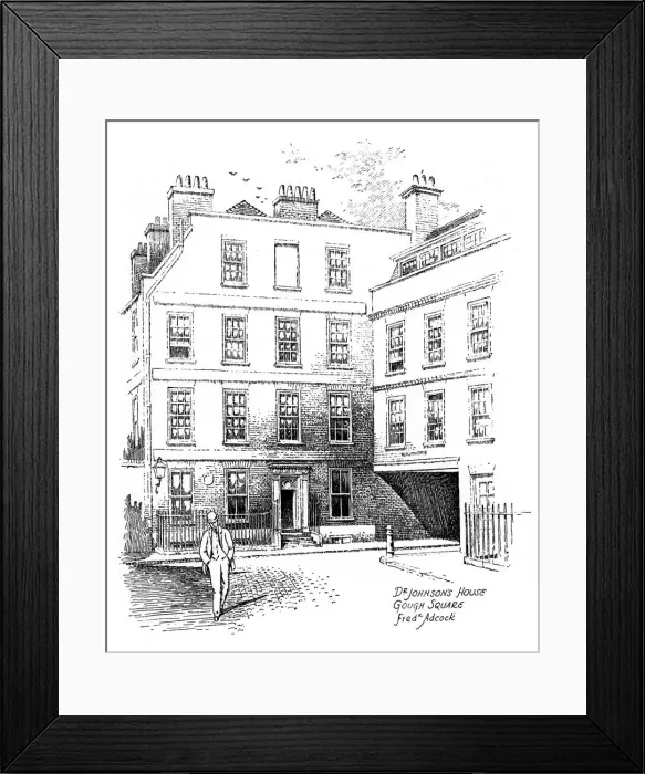 Framed Print : Dr Johnsons House, 17 Gough Square, London, 1912. Artist: Frederick Adcock Framed Print : Dr Johnsons House, 17 Gough Square, London, 1912. Artist: Frederick Adcock
