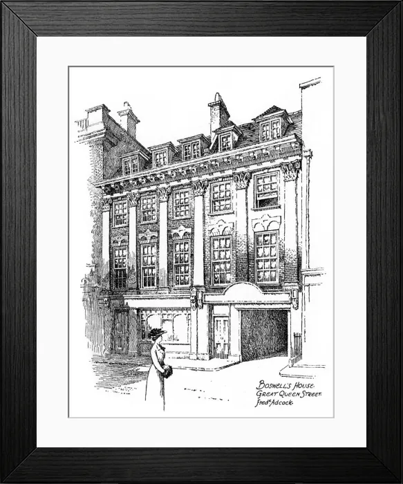 Framed Print : James Boswells house, Great Queen Street, Covent Garden, London, 1912. Artist: Frederick Adcock Framed Print : James Boswells house, Great Queen Street, Covent Garden, London, 1912. Artist: Frederick Adcock