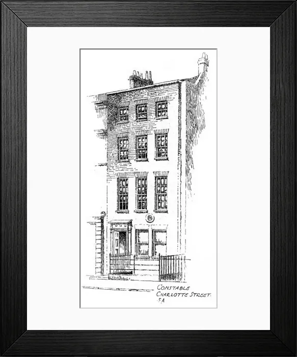 Framed Print : John Constables house, Charlotte Street, Bloomsbury, London, 1912. Artist: Frederick Adcock Framed Print : John Constables house, Charlotte Street, Bloomsbury, London, 1912. Artist: Frederick Adcock