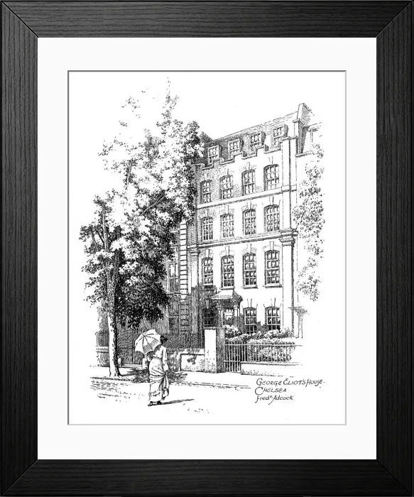 Framed Print : George Eliots house, Chelsea, London, 1912. Artist: Frederick Adcock Framed Print : George Eliots house, Chelsea, London, 1912. Artist: Frederick Adcock