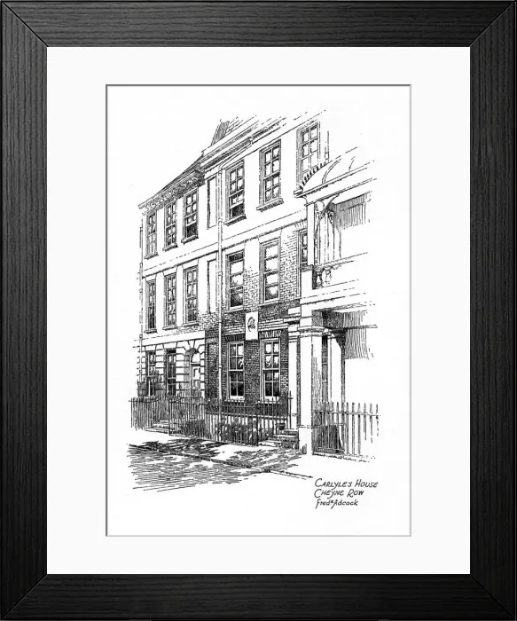 Framed Print : Thomas Carlyles house, 24 Cheyne Row, Chelsea, London, 1912. Artist: Frederick Adcock Framed Print : Thomas Carlyles house, 24 Cheyne Row, Chelsea, London, 1912. Artist: Frederick Adcock