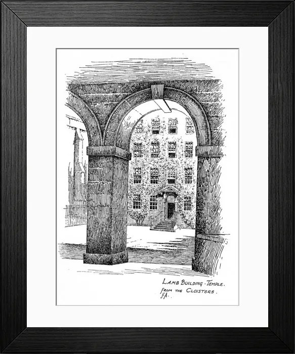Framed Print : Lamb Building, Temple, from the cloisters, London, 1912. Artist: Frederick Adcock Framed Print : Lamb Building, Temple, from the cloisters, London, 1912. Artist: Frederick Adcock
