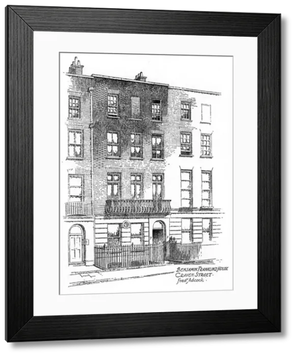 Framed Print : Benjamin Franklins house, 36 Craven Street, London, 1912. Artist: Frederick Adcock Framed Print : Benjamin Franklins house, 36 Craven Street, London, 1912. Artist: Frederick Adcock