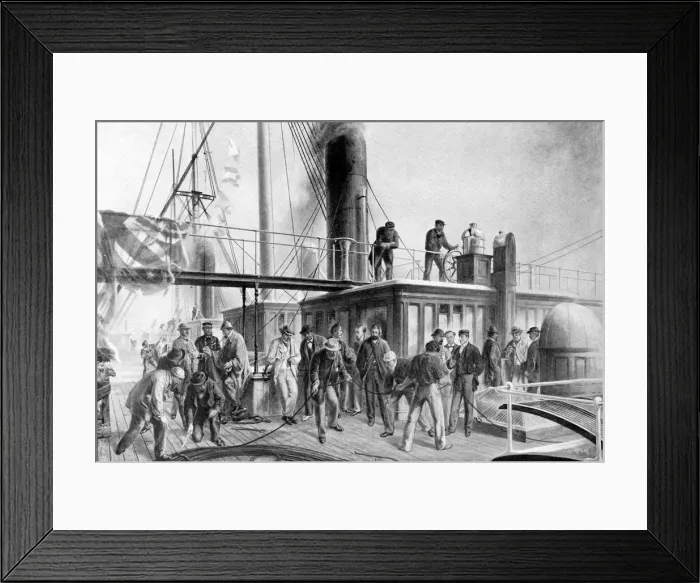 Framed Print : The Great Eastern recovering the lost Atlantic cable, 1866, (c1920) Framed Print : The Great Eastern recovering the lost Atlantic cable, 1866, (c1920)