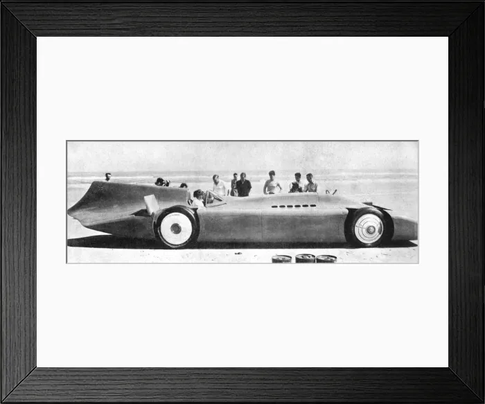 Framed Print : Sir Malcom Campbell (1885-1948) in Bluebird, Daytona Beach, Florida, 7th March 1935 1936) Framed Print : Sir Malcom Campbell (1885-1948) in Bluebird, Daytona Beach, Florida, 7th March 1935 1936)