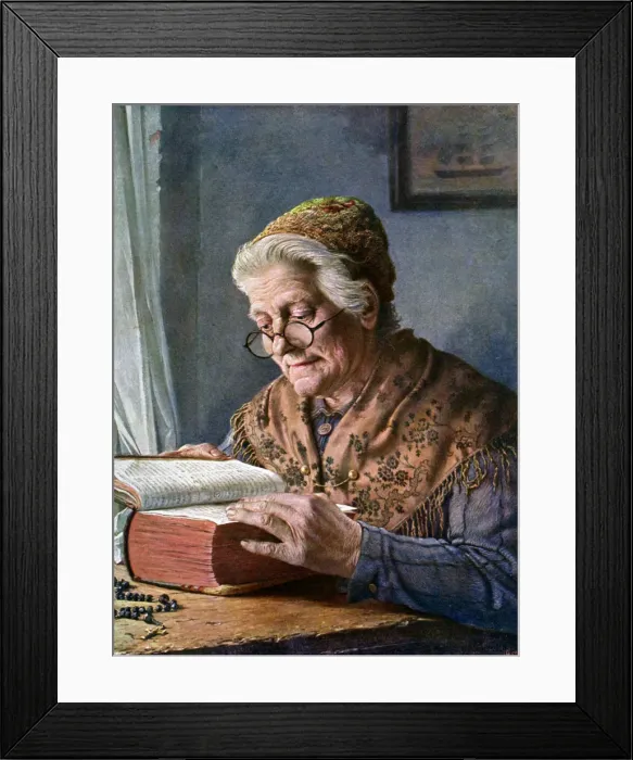 Framed Print : The Family Bible, 1902-1903. Artist: Frederick Jasper Framed Print : The Family Bible, 1902-1903. Artist: Frederick Jasper