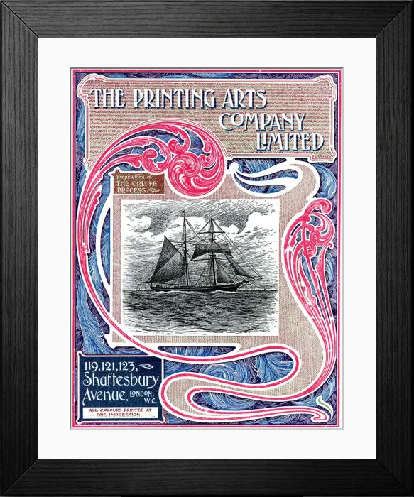 Framed Print : Trade advertisement for The Printing Arts Company Limited, London, 1902-1903 Framed Print : Trade advertisement for The Printing Arts Company Limited, London, 1902-1903