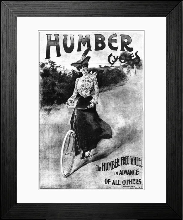 Framed Print : Advertisement for Humber Cycles, 1902-1903. Artist: Thomas Humber Framed Print : Advertisement for Humber Cycles, 1902-1903. Artist: Thomas Humber