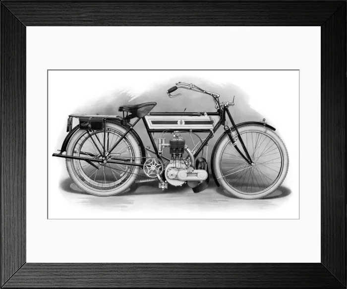 Framed Print : An early Triumph motorcycle, 1911-1912 Framed Print : An early Triumph motorcycle, 1911-1912
