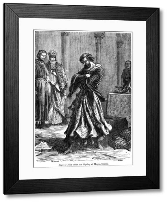 Framed Print : The rage of King John (1167-1216) after the signing of the Magna Carta c1215 Framed Print : The rage of King John (1167-1216) after the signing of the Magna Carta c1215