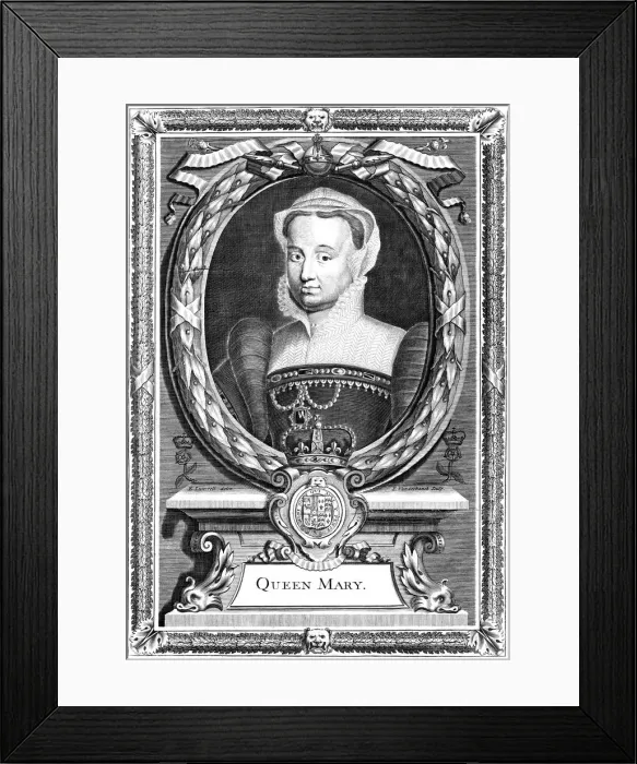 Framed Print : Queen Mary I of England, 19th century. Artist: P Vanderbanck Framed Print : Queen Mary I of England, 19th century. Artist: P Vanderbanck
