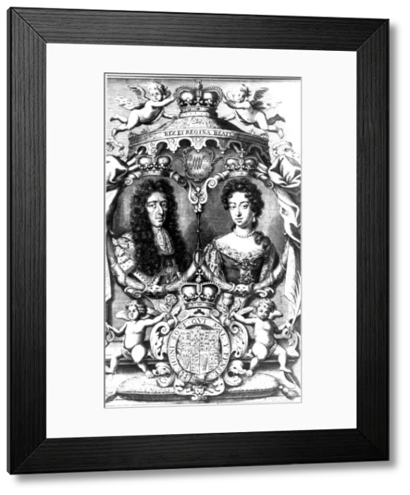 Framed Print : William III and Mary II. Artist: R White Framed Print : William III and Mary II. Artist: R White