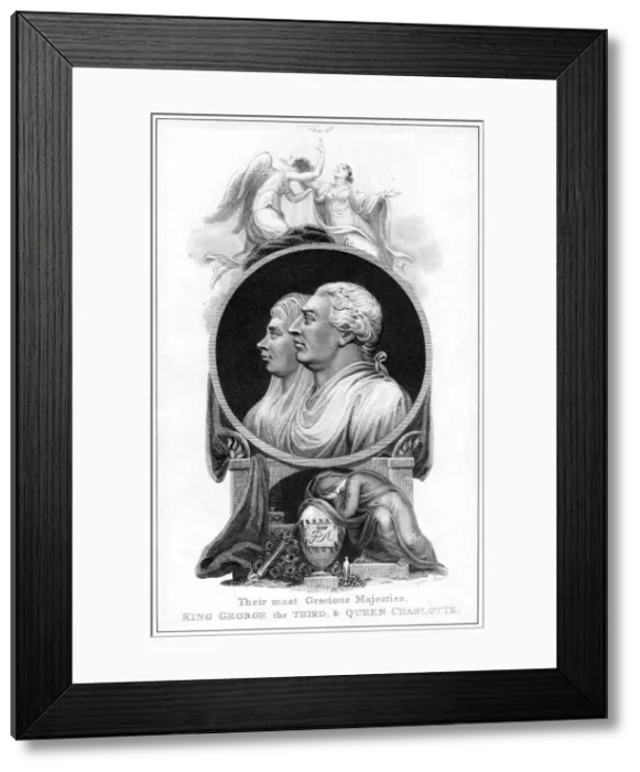 Framed Print : King George III and Queen Charlotte, 19th century. Artist: Cooper Framed Print : King George III and Queen Charlotte, 19th century. Artist: Cooper