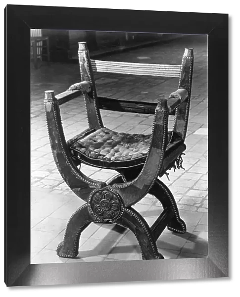 Mary Tudors chair, Winchester Cathedral. Artist: Kerr