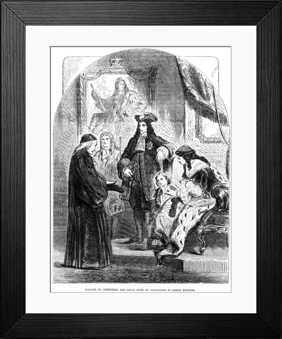 Framed Print : William III intrusting the young Duke of Gloucester to Bishop Burnett Framed Print : William III intrusting the young Duke of Gloucester to Bishop Burnett