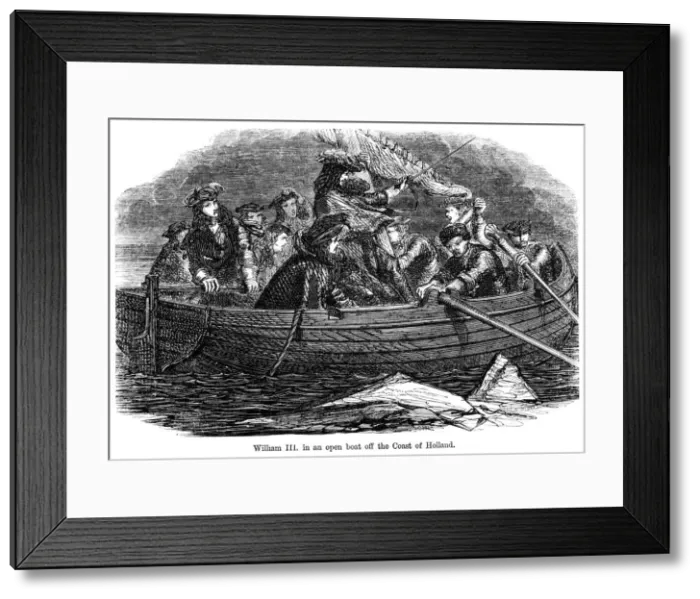 Framed Print : William III in an open boat off the coast of Holland Framed Print : William III in an open boat off the coast of Holland