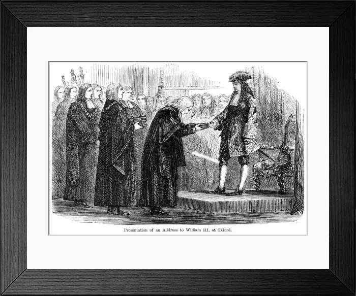 Framed Print : Presentation of an address to William III at Oxford Framed Print : Presentation of an address to William III at Oxford