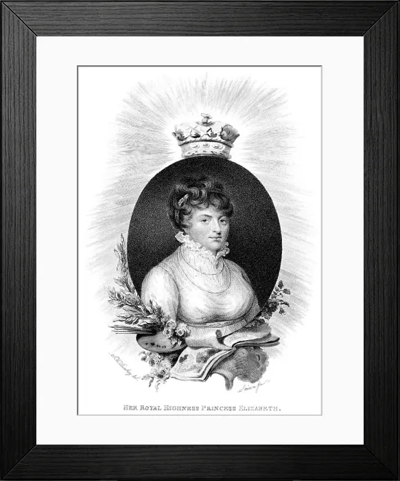 Framed Print : Her Royal Highness the Princess Elizabeth, 3rd daughter of George III, 1806. Artist: Scriven Framed Print : Her Royal Highness the Princess Elizabeth, 3rd daughter of George III, 1806. Artist: Scriven