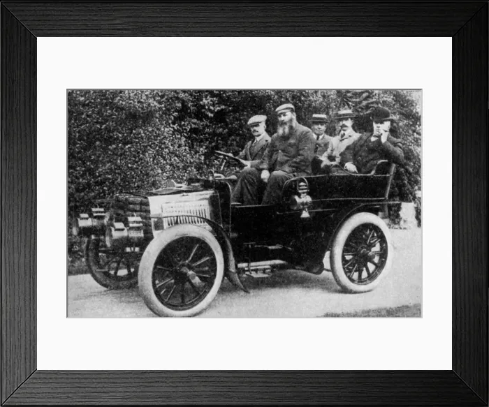 Framed Print : Five men sitting in a motor car, 1902 (1935) Framed Print : Five men sitting in a motor car, 1902 (1935)